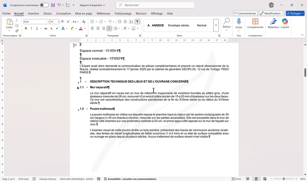 Différence entre espace normal et espace insécable