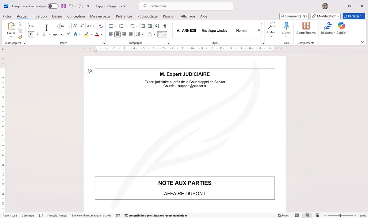 Galerie des styles dans l'onglet Accueil