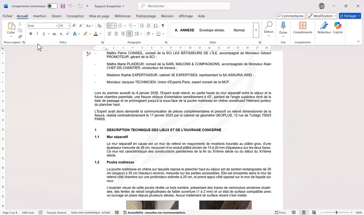 Hiérarchie des styles Titre 1, Titre 2, Titre 3