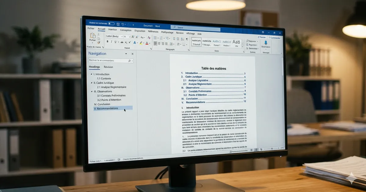 Styles Word et table des matières automatique : structurer un rapport