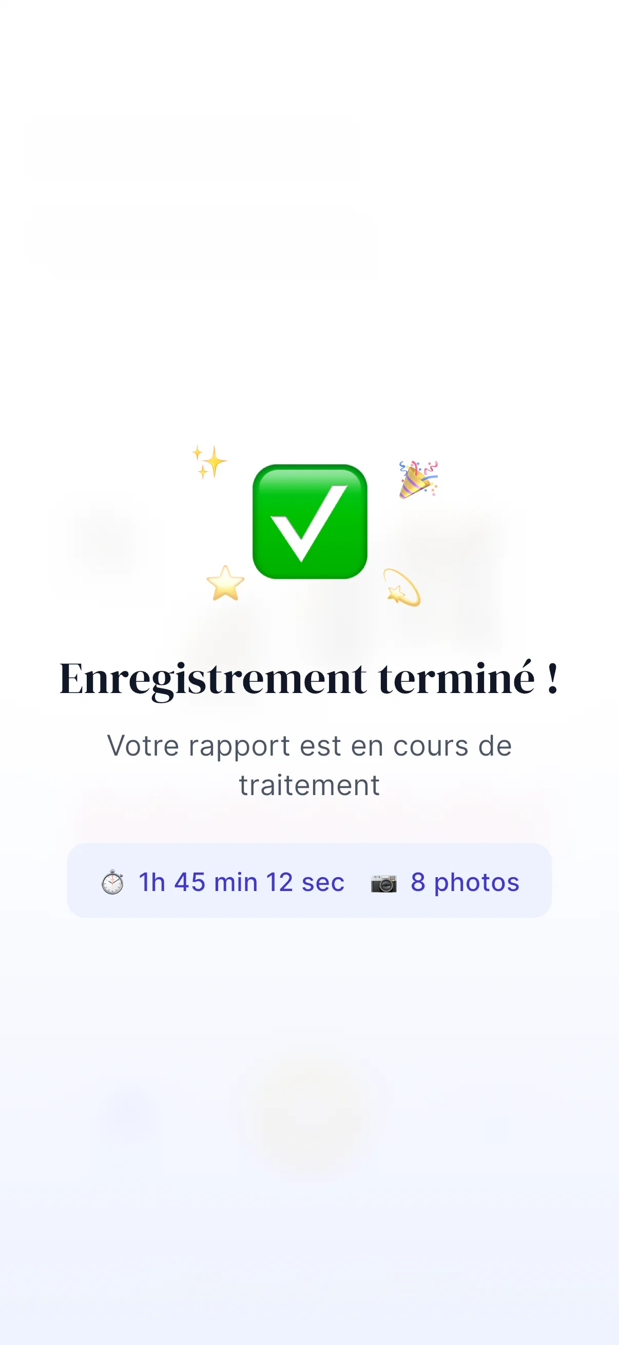 Overlay de fin avec confettis